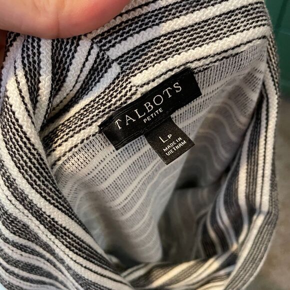 Talbots Black & White Cowl Neck Sweater size Large - Picture 5 of 9